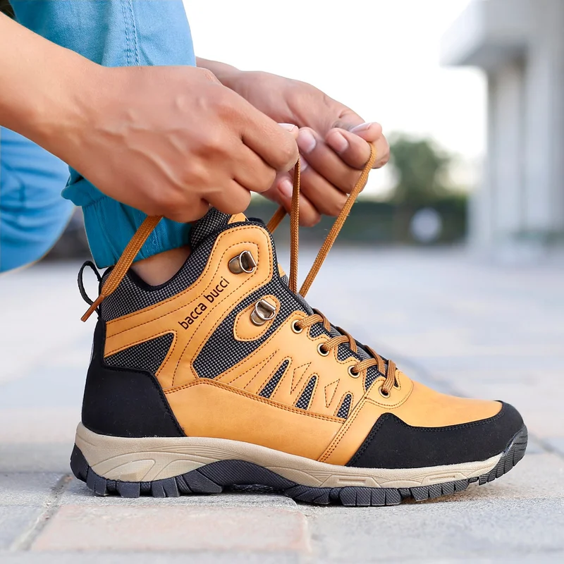 Bacca Bucci Tan Hunter 6 inch Outdoor Hiking Boots for Men | Best Price UAE